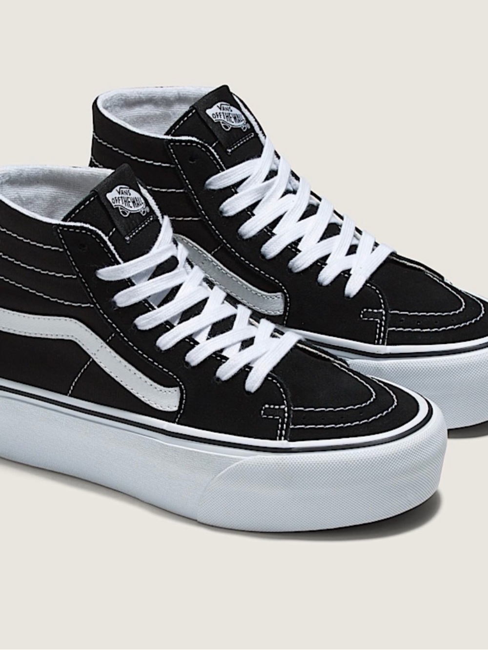 Vans | Sk8-Hi Stacked sneakers Black and White High-Top Sneakers, Size 5.5